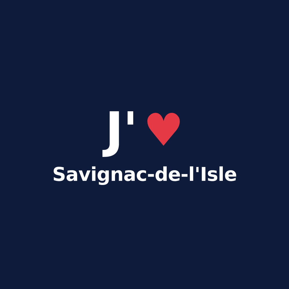 T-shirt personnalisé Savignac-de-l'Isle — design J'aime Savignac-de-l'Isle