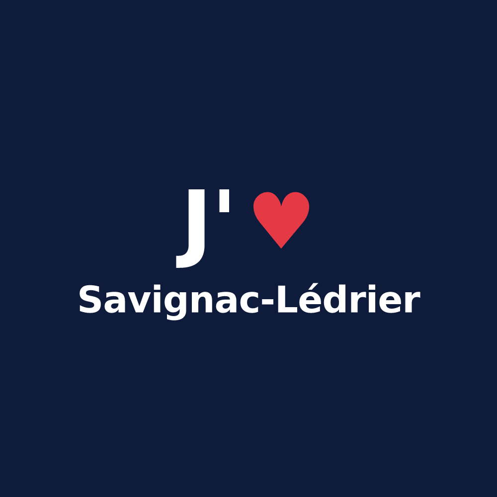 T-shirt personnalisé Savignac-Lédrier — design J'aime Savignac-Lédrier