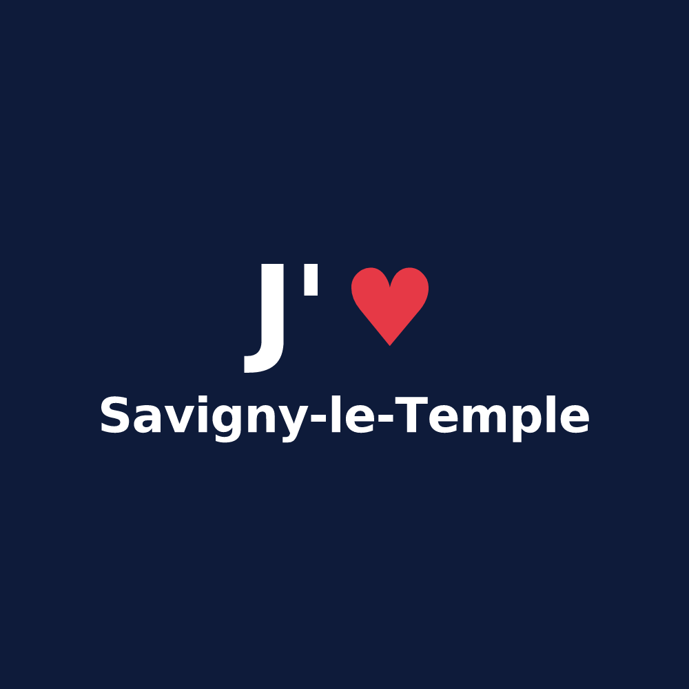 T-shirt personnalisé Savigny-le-Temple — design « J'aime Savigny-le-Temple » imprimé sur le t-shirt