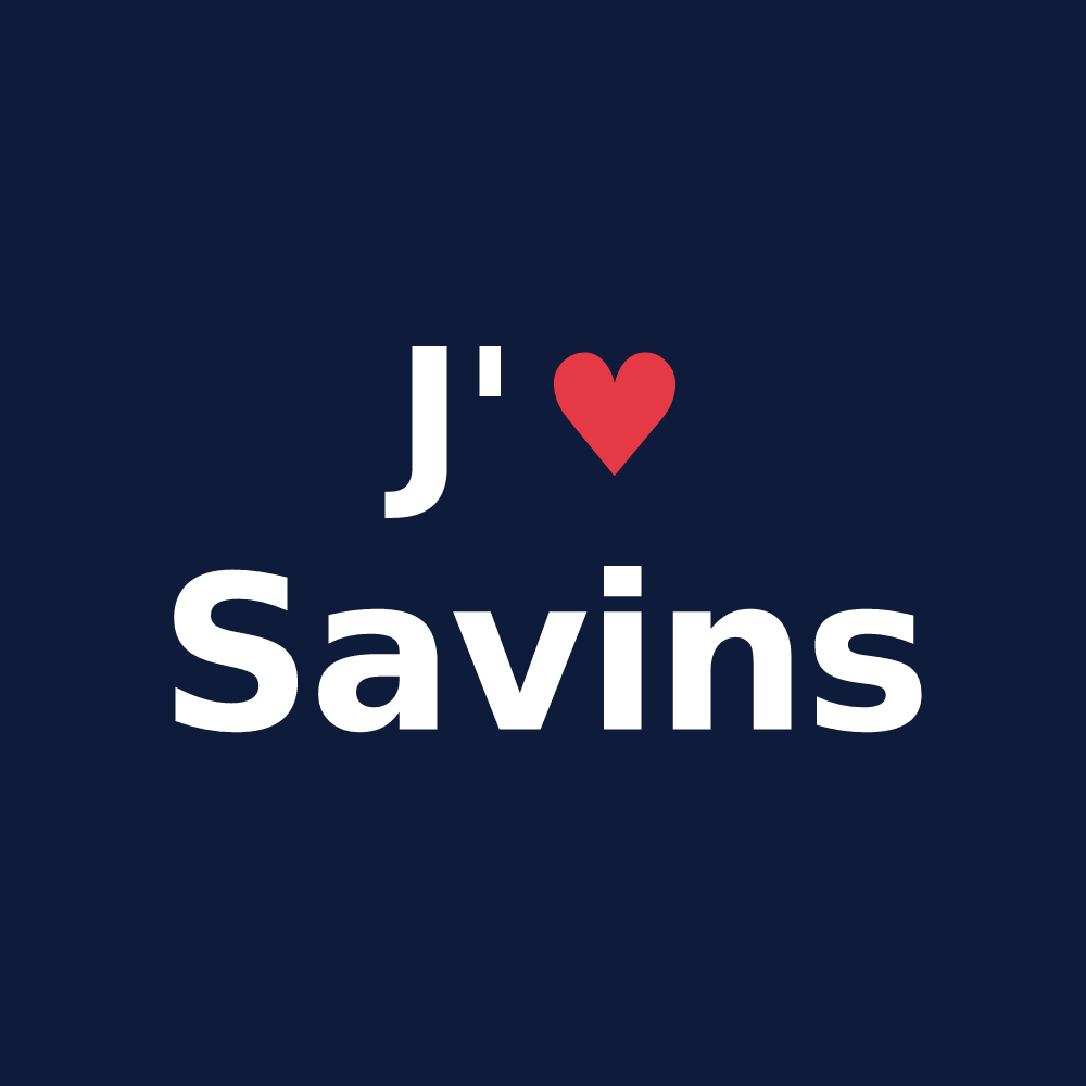 T-shirt personnalisé Savins — design J'aime Savins