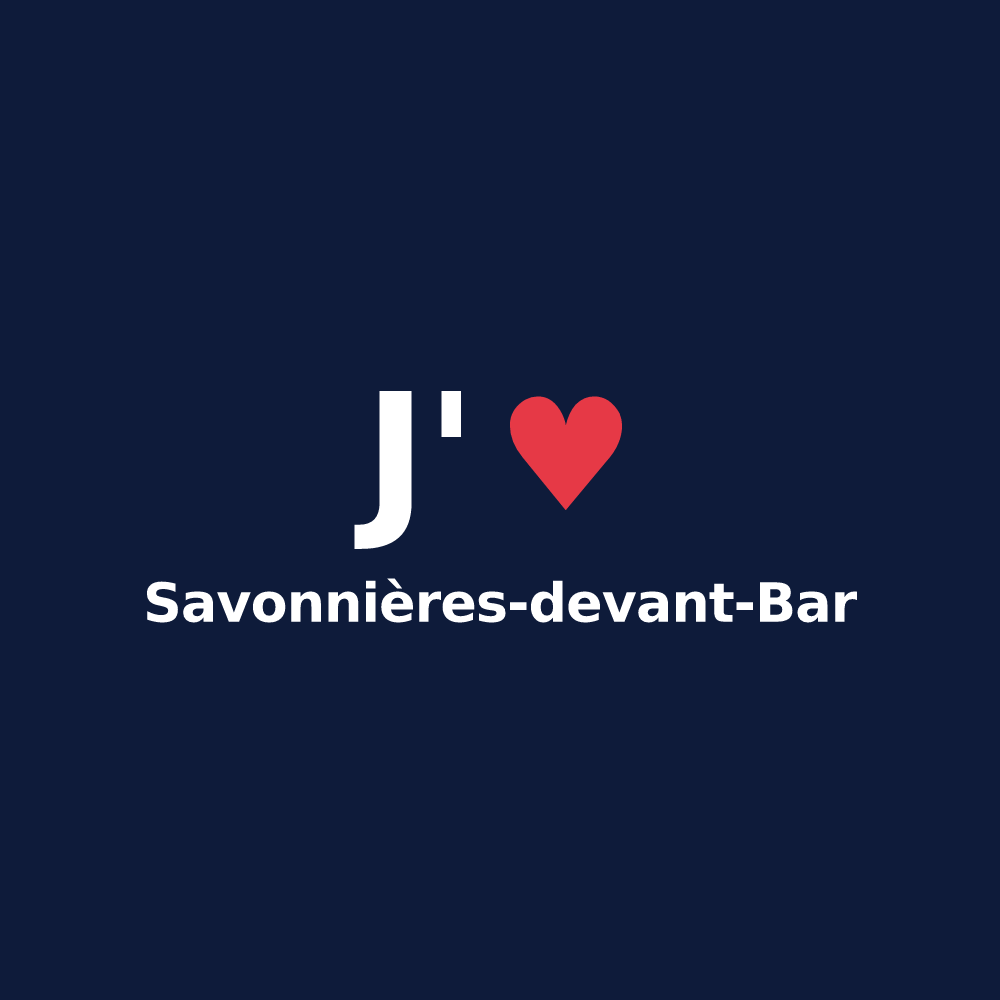 T-shirt personnalisé Savonnières-devant-Bar — design J'aime Savonnières-devant-Bar