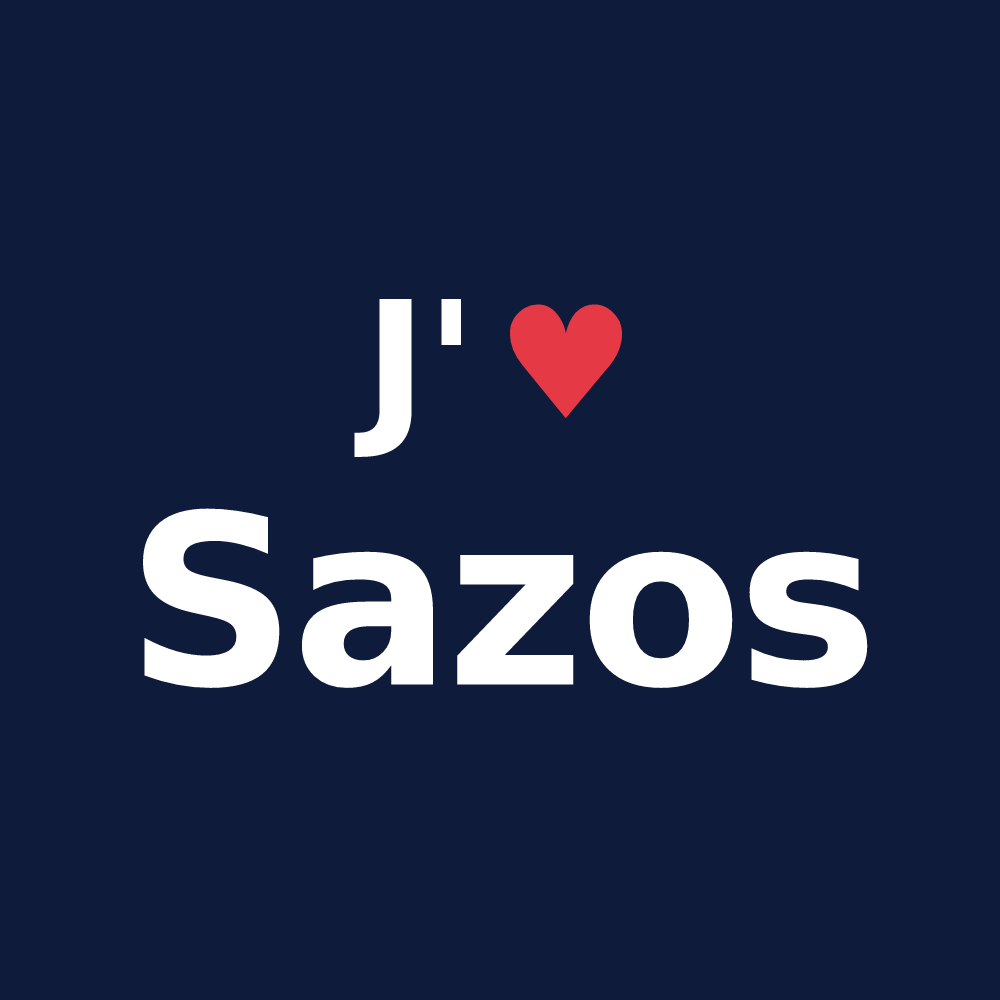 T-shirt personnalisé Sazos — design J'aime Sazos