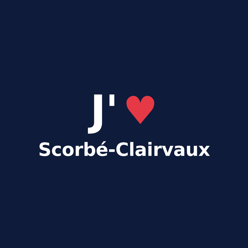 T-shirt personnalisé Scorbé-Clairvaux — design J'aime Scorbé-Clairvaux