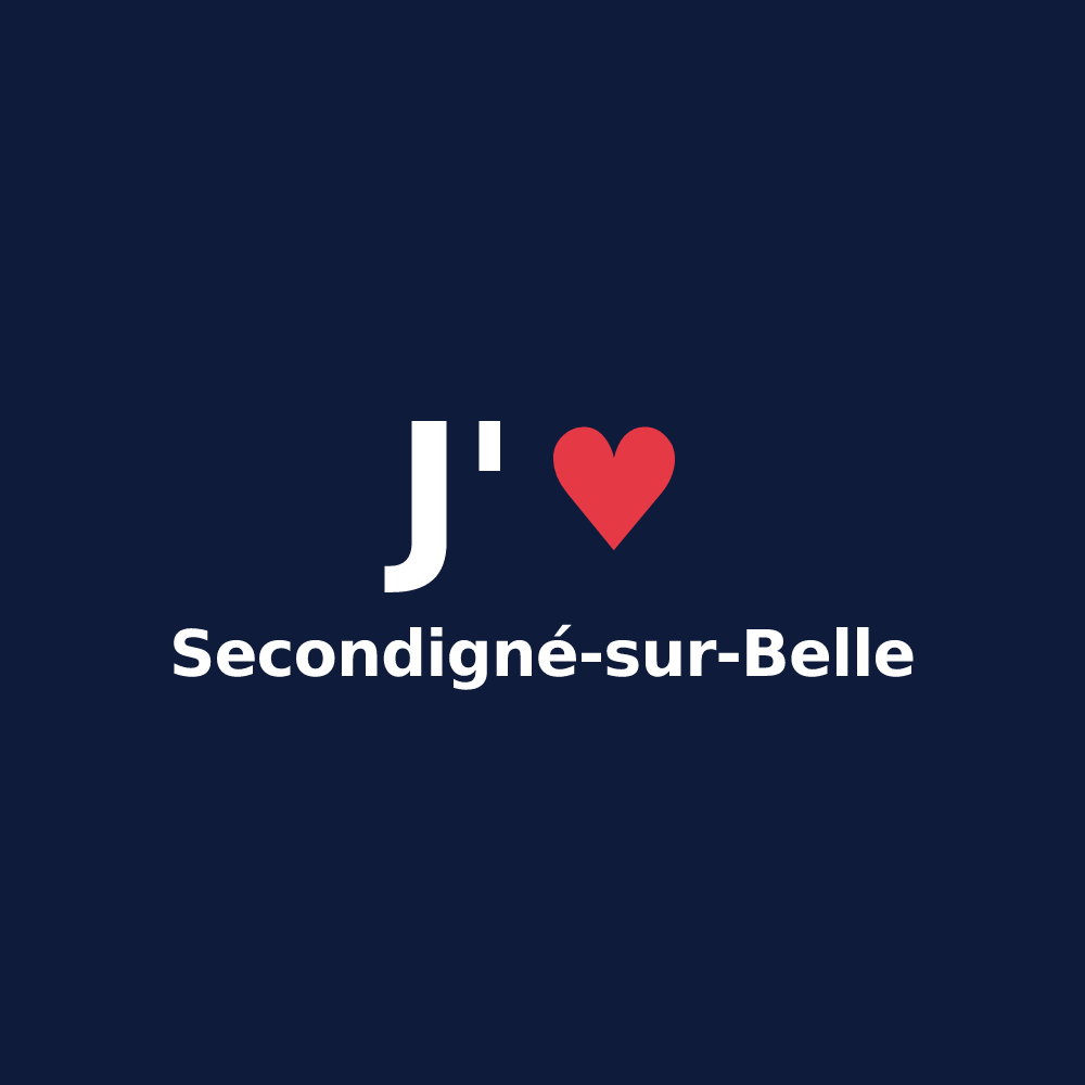 T-shirt personnalisé Secondigné-sur-Belle — design « J'aime Secondigné-sur-Belle » imprimé sur le t-shirt