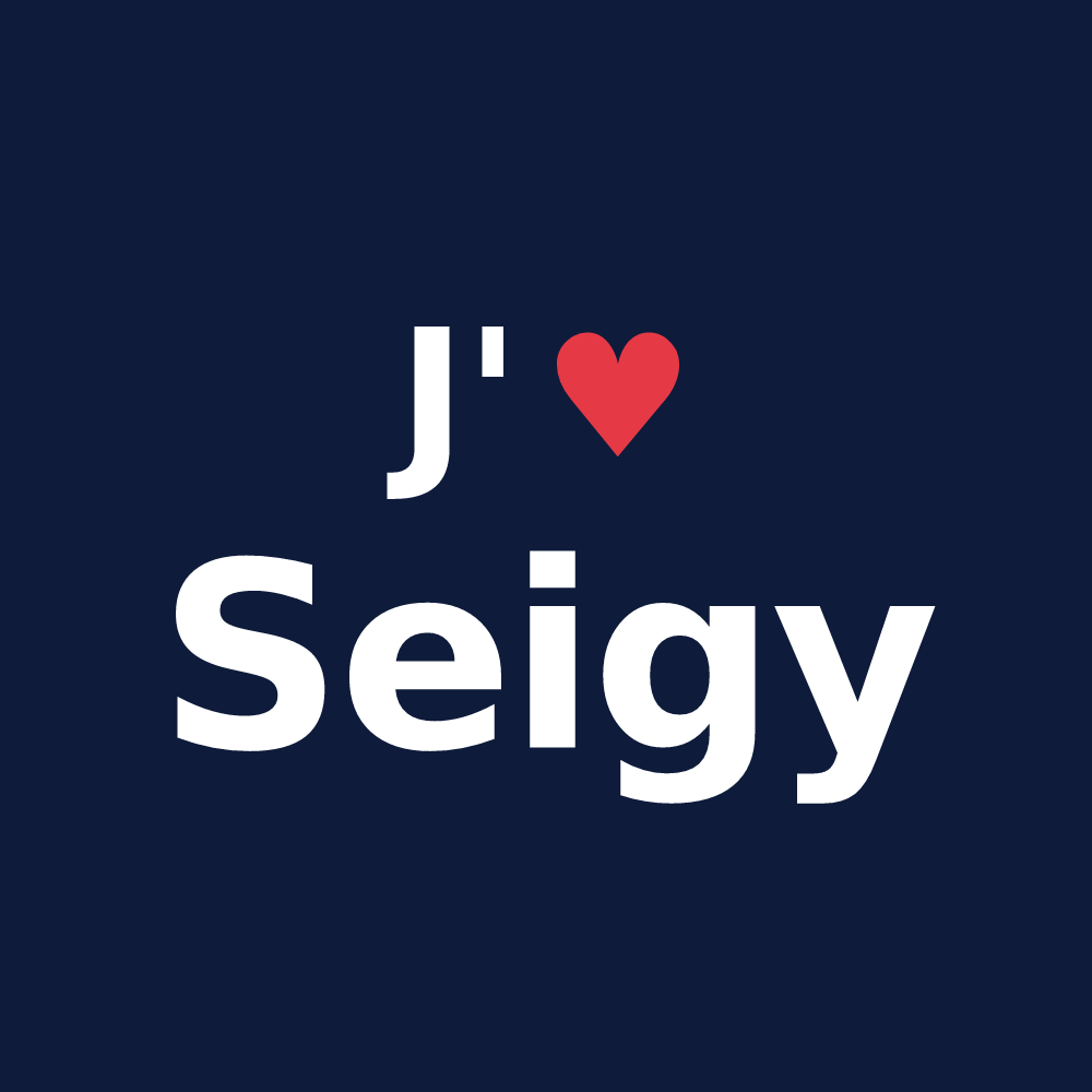 T-shirt personnalisé Seigy — design J'aime Seigy