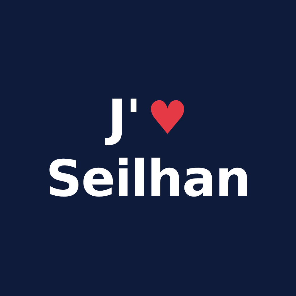 T-shirt personnalisé Seilhan — design « J'aime Seilhan » imprimé sur le t-shirt