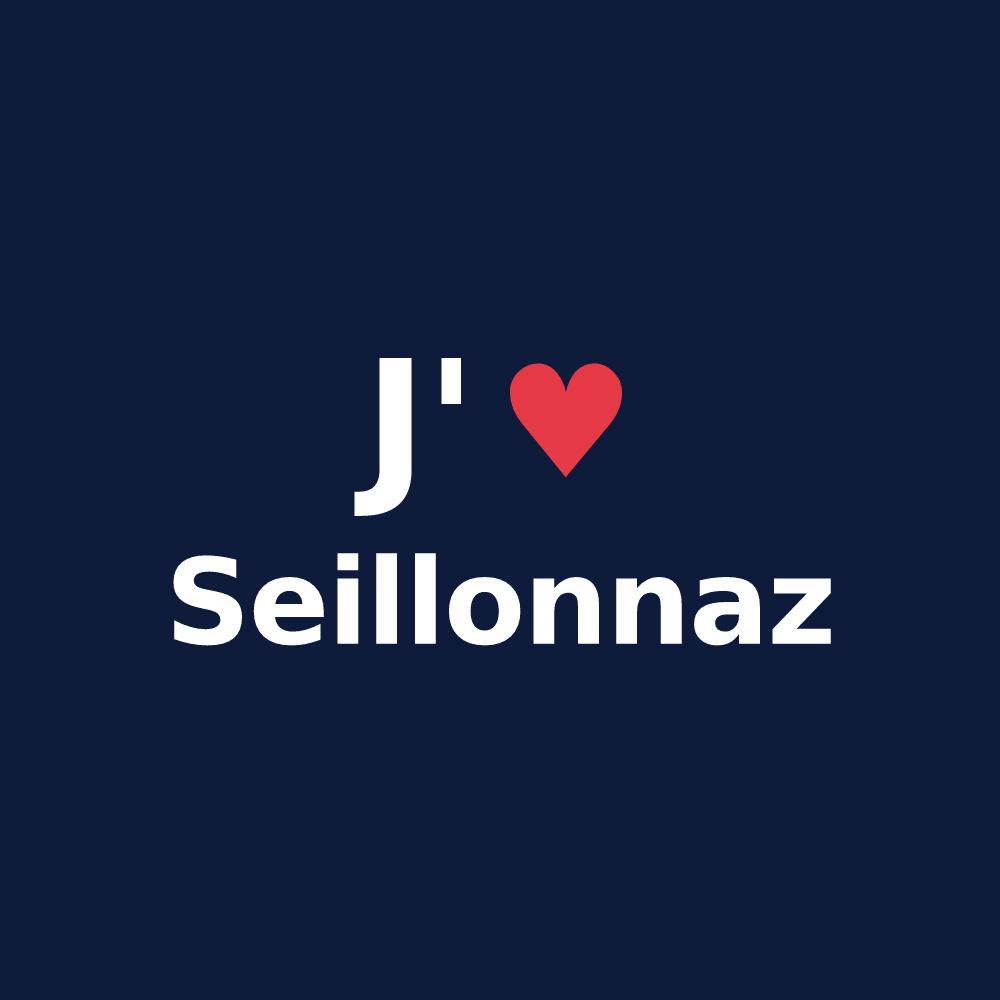 T-shirt personnalisé Seillonnaz — design J'aime Seillonnaz