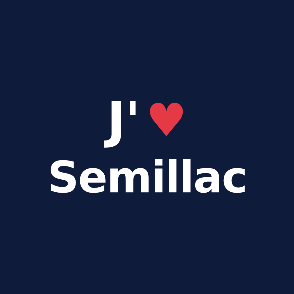 T-shirt personnalisé Semillac — design J'aime Semillac