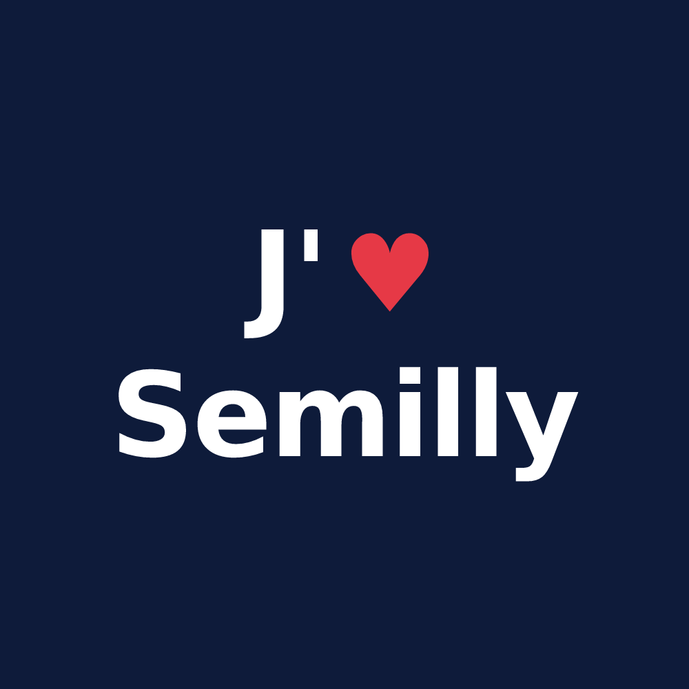 T-shirt personnalisé Semilly — design J'aime Semilly