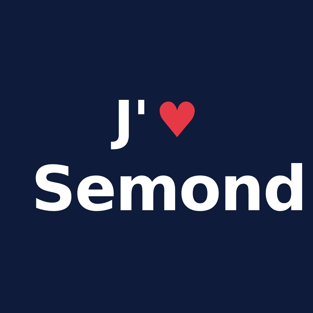 T-shirt personnalisé Semond — design J'aime Semond