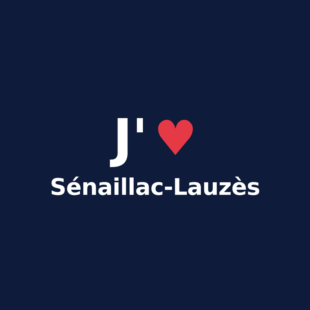 T-shirt personnalisé Sénaillac-Lauzès — design J'aime Sénaillac-Lauzès
