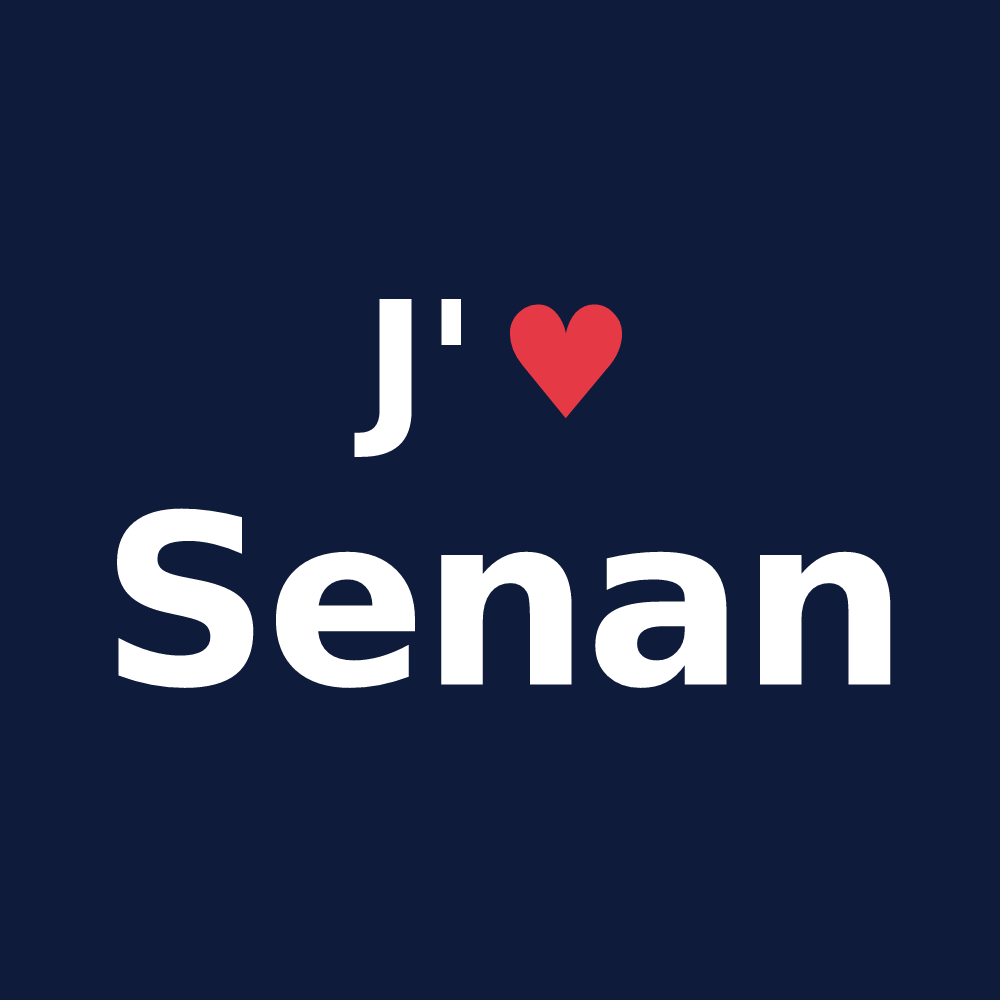 T-shirt personnalisé Senan — design J'aime Senan