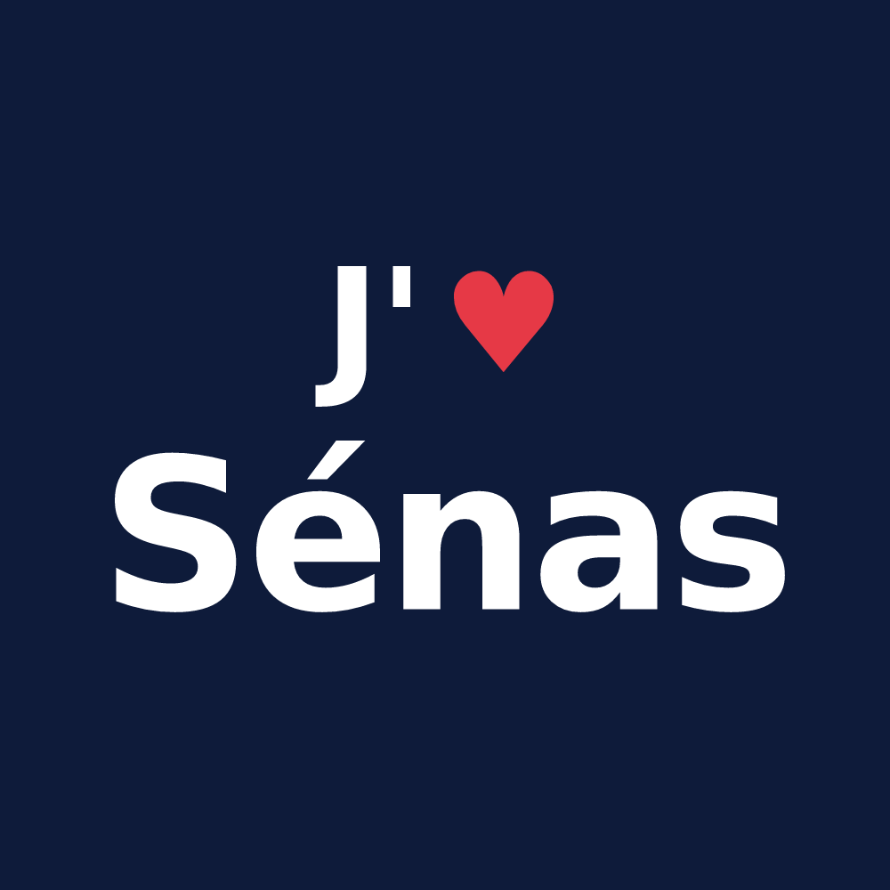 T-shirt personnalisé Sénas — design J'aime Sénas