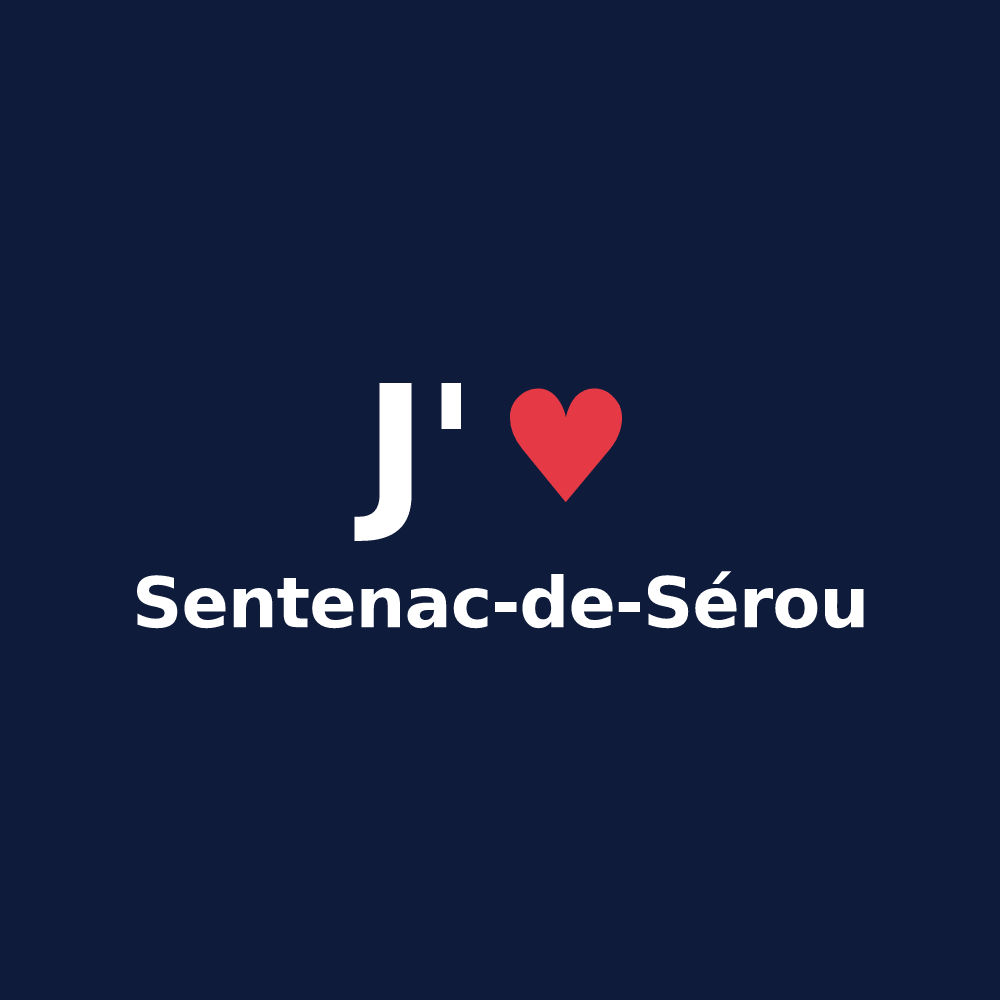 T-shirt personnalisé Sentenac-de-Sérou — design J'aime Sentenac-de-Sérou