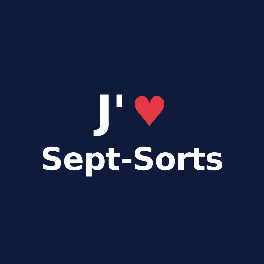 T-shirt personnalisé Sept-Sorts — design « J'aime Sept-Sorts » imprimé sur le t-shirt