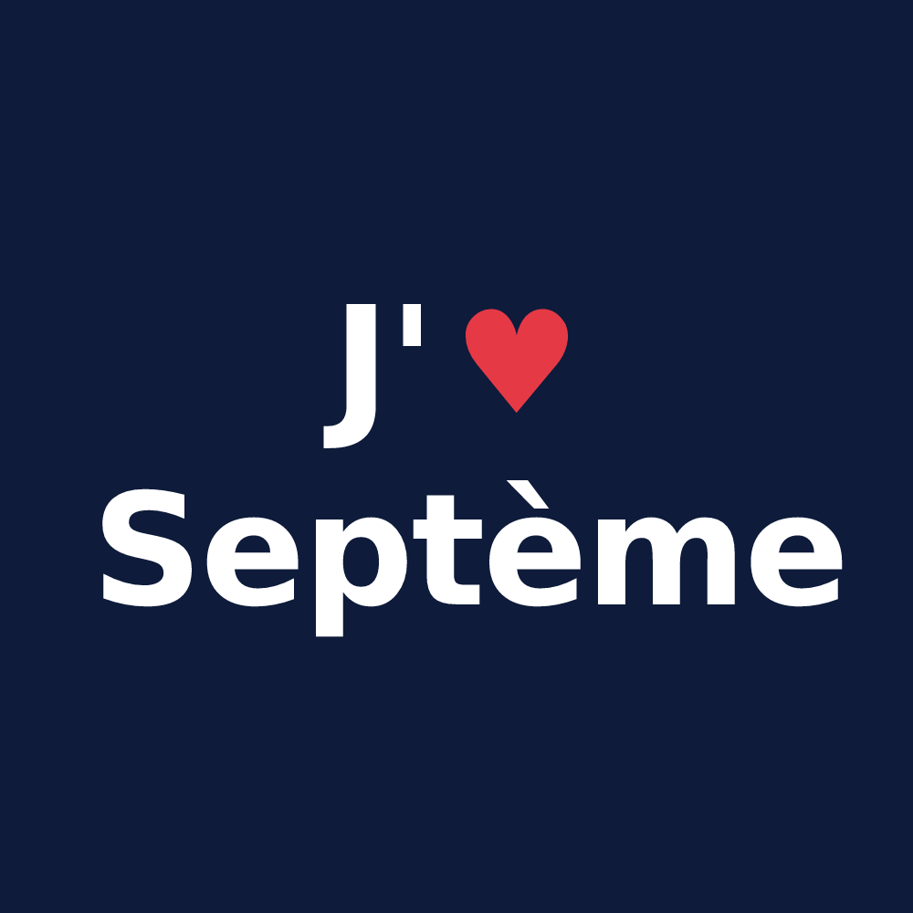 T-shirt personnalisé Septème — design J'aime Septème