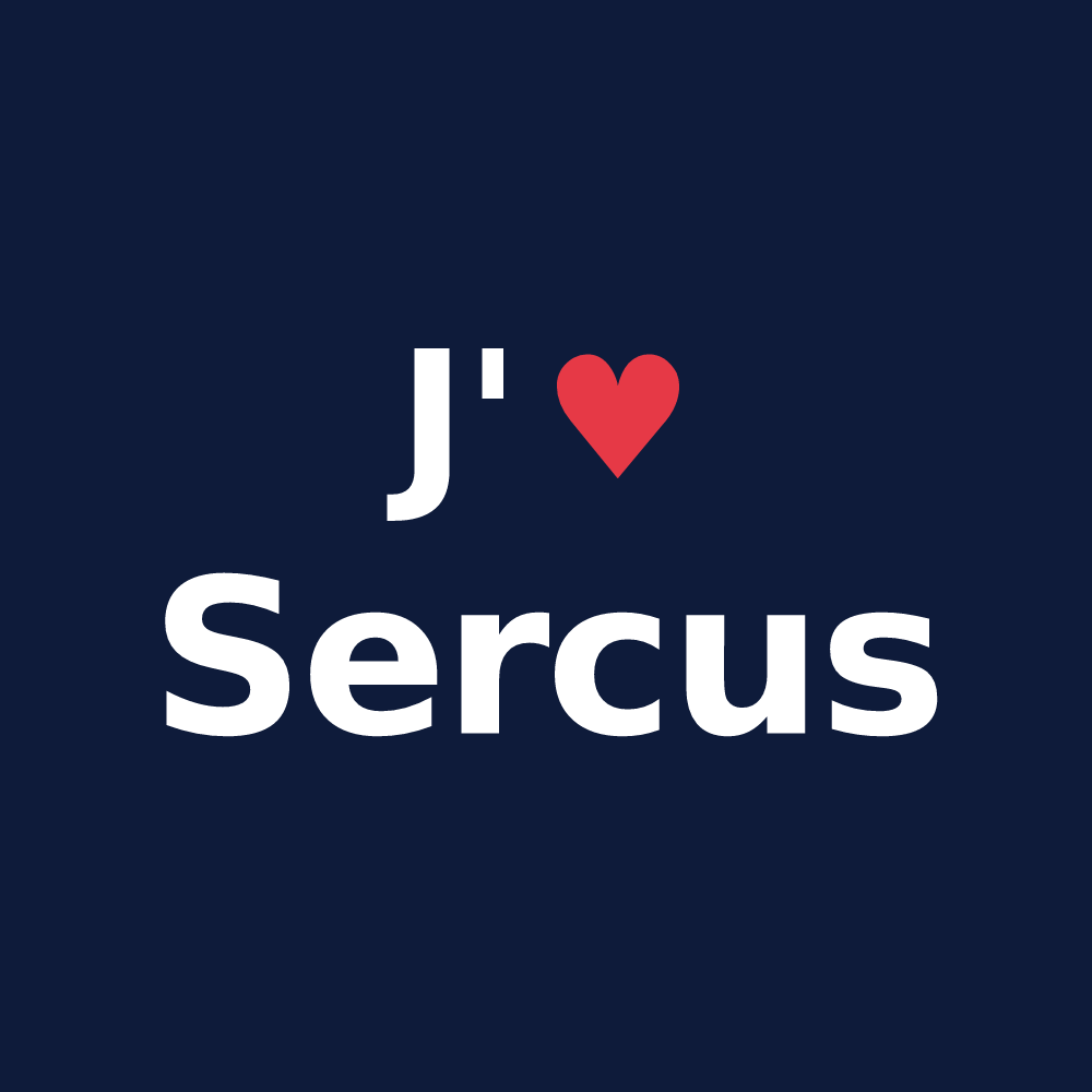 T-shirt personnalisé Sercus — design J'aime Sercus