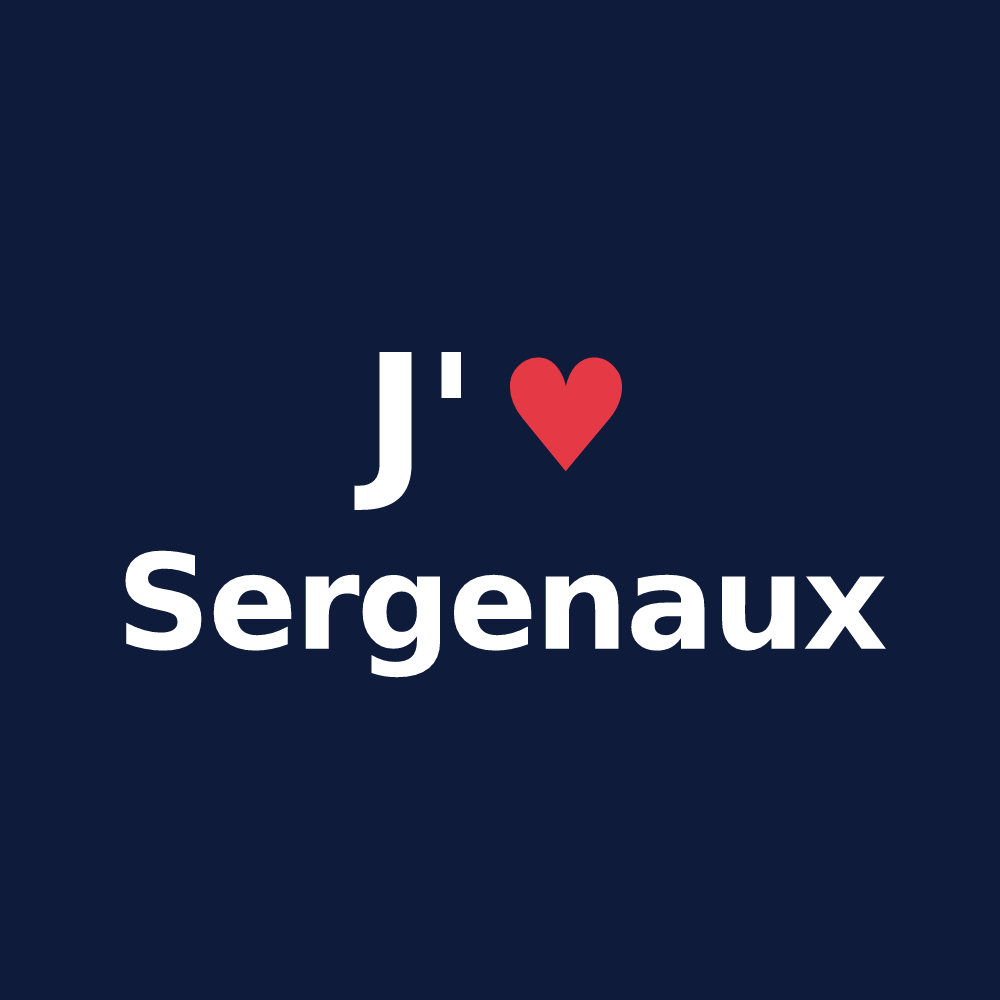 T-shirt personnalisé Sergenaux — design « J'aime Sergenaux » imprimé sur le t-shirt