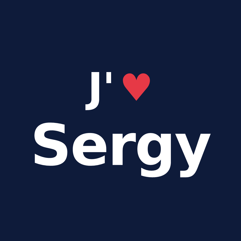 T-shirt personnalisé Sergy — design J'aime Sergy