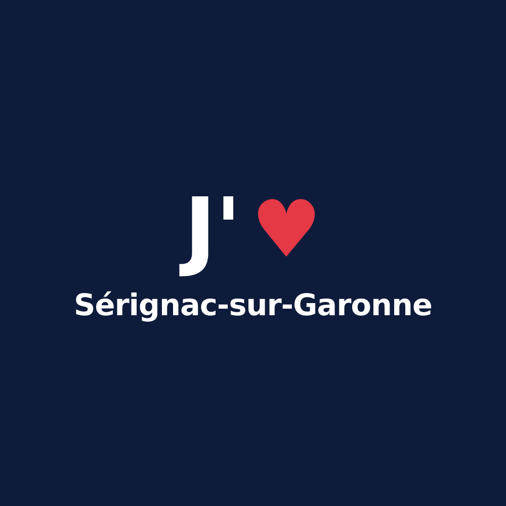 T-shirt personnalisé Sérignac-sur-Garonne — design J'aime Sérignac-sur-Garonne