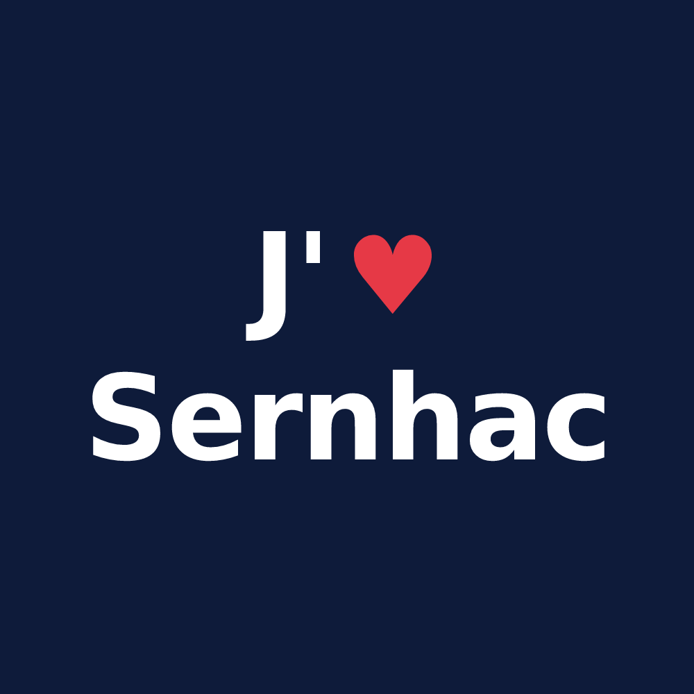 T-shirt personnalisé Sernhac — design J'aime Sernhac