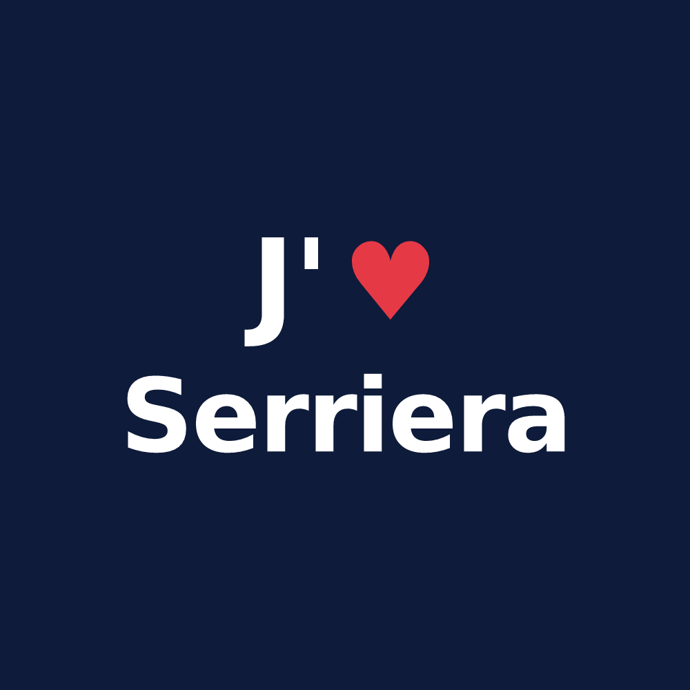 T-shirt personnalisé Serriera — design J'aime Serriera
