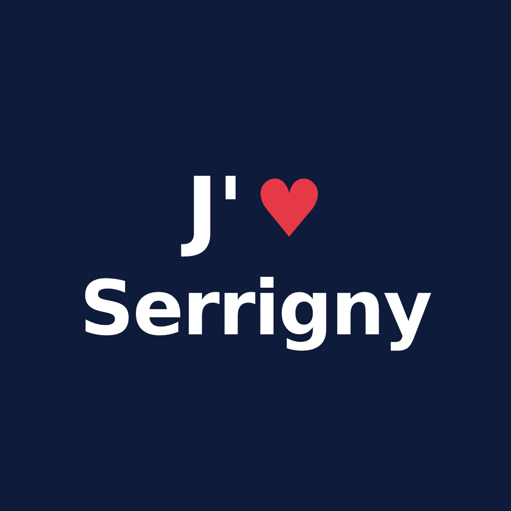 T-shirt personnalisé Serrigny — design J'aime Serrigny