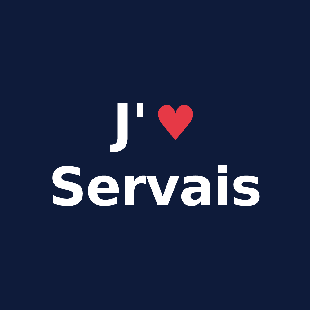 T-shirt personnalisé Servais — design J'aime Servais