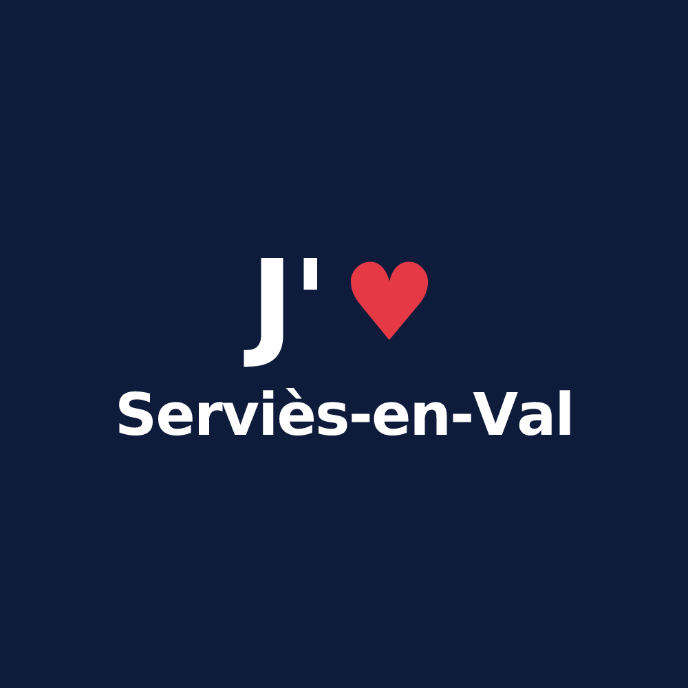 T-shirt personnalisé Serviès-en-Val — design J'aime Serviès-en-Val