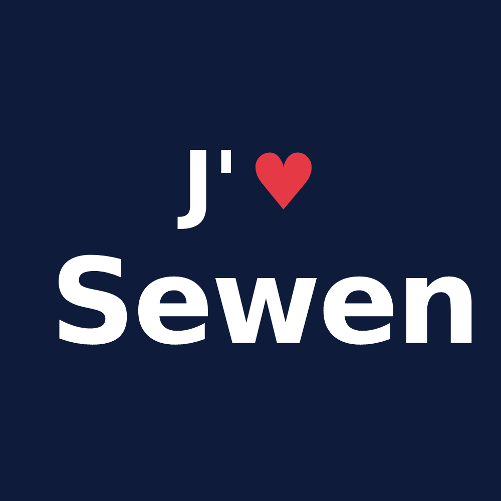 T-shirt personnalisé Sewen — design J'aime Sewen