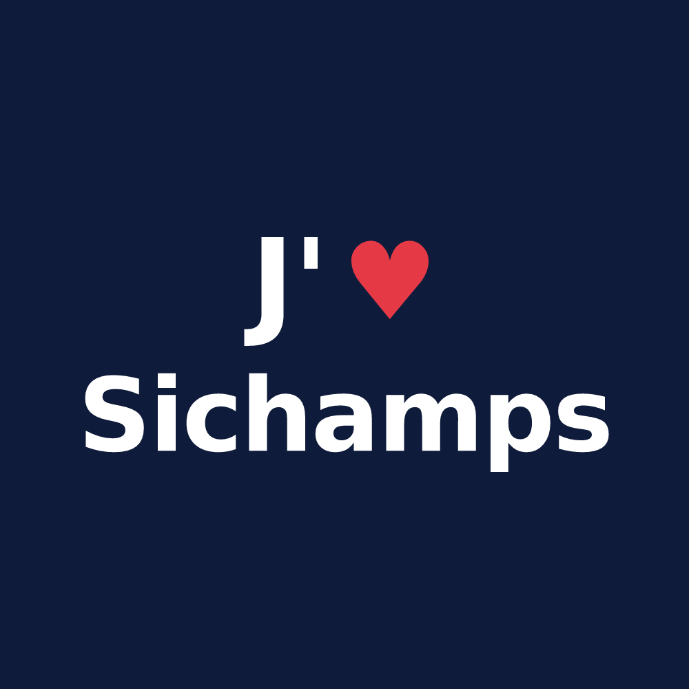 T-shirt personnalisé Sichamps — design J'aime Sichamps