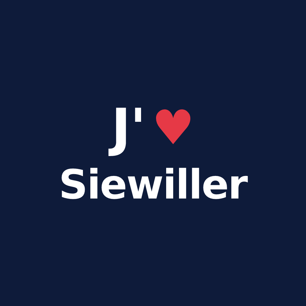 T-shirt personnalisé Siewiller — design J'aime Siewiller