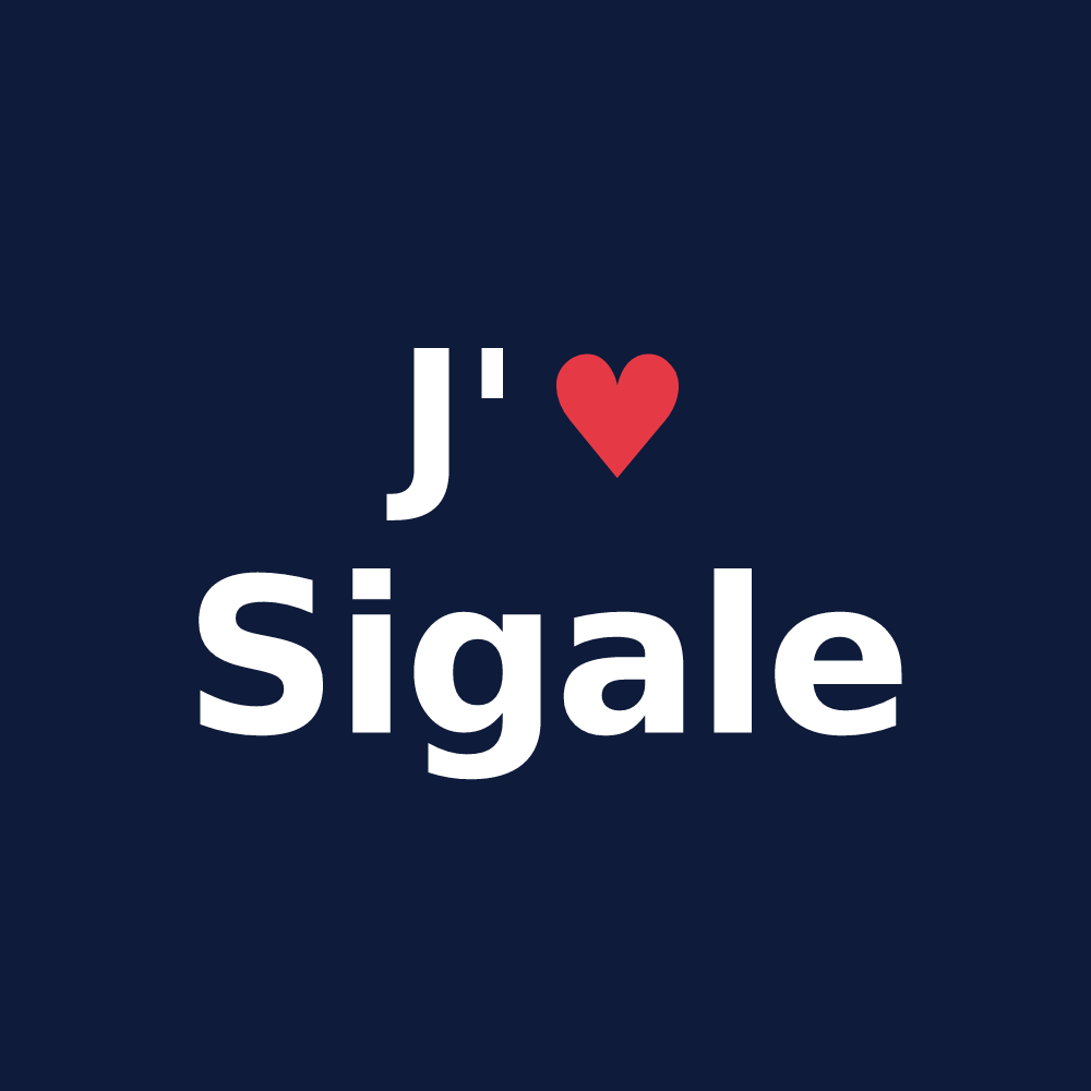 T-shirt personnalisé Sigale — design J'aime Sigale