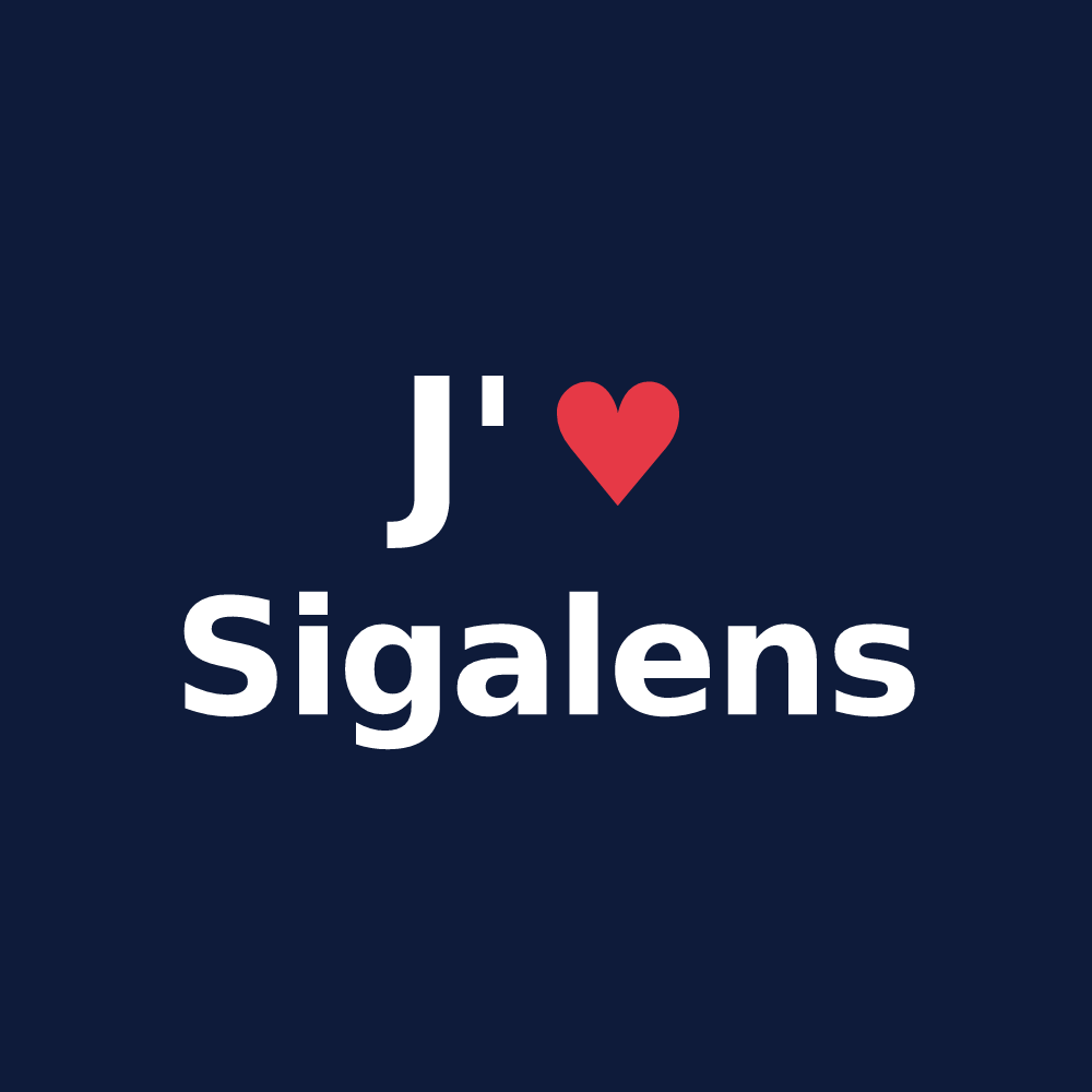 T-shirt personnalisé Sigalens — design J'aime Sigalens