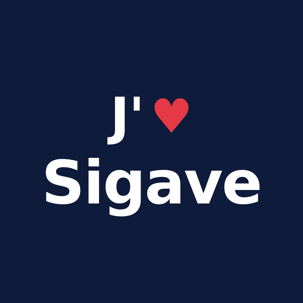 T-shirt personnalisé Sigave — design J'aime Sigave