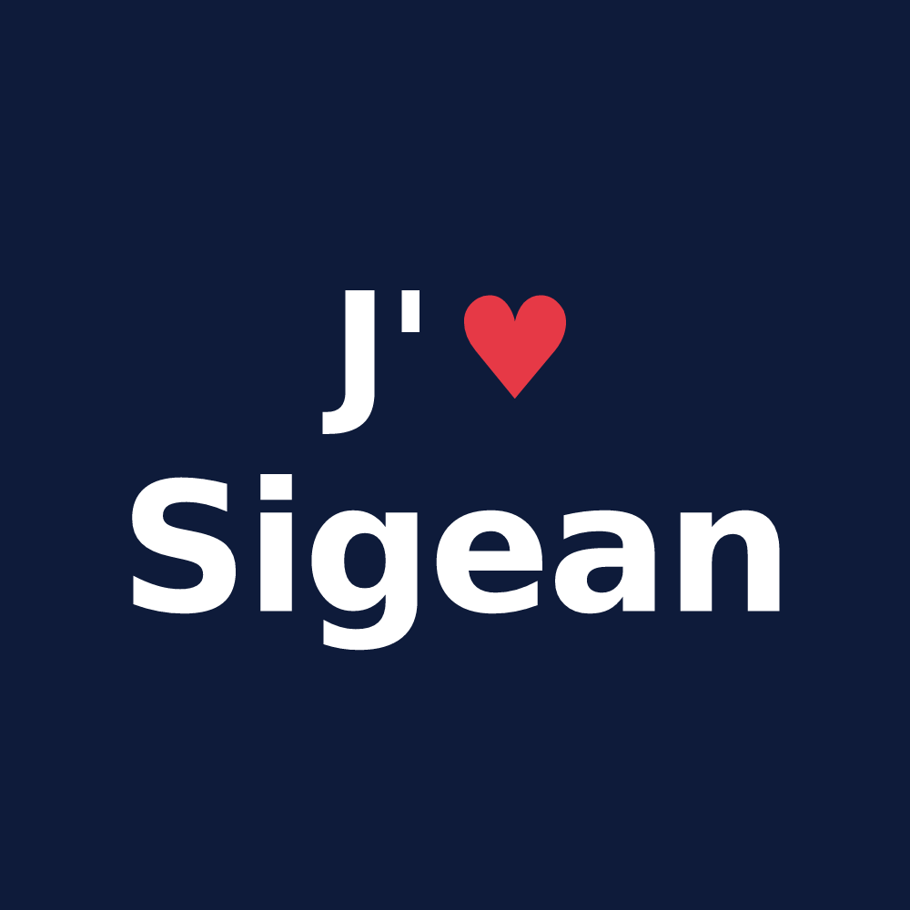 T-shirt personnalisé Sigean — design J'aime Sigean