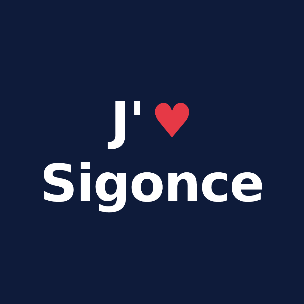 T-shirt personnalisé Sigonce — design J'aime Sigonce