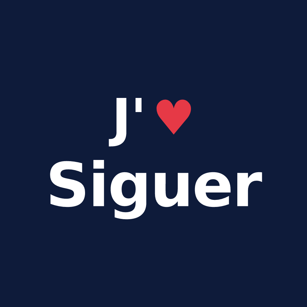 T-shirt personnalisé Siguer — design J'aime Siguer