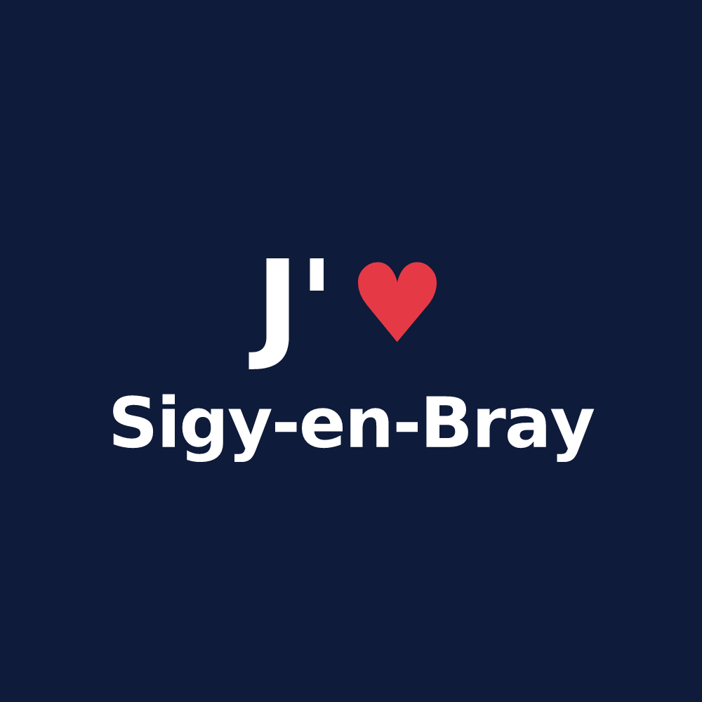T-shirt personnalisé Sigy-en-Bray — design J'aime Sigy-en-Bray