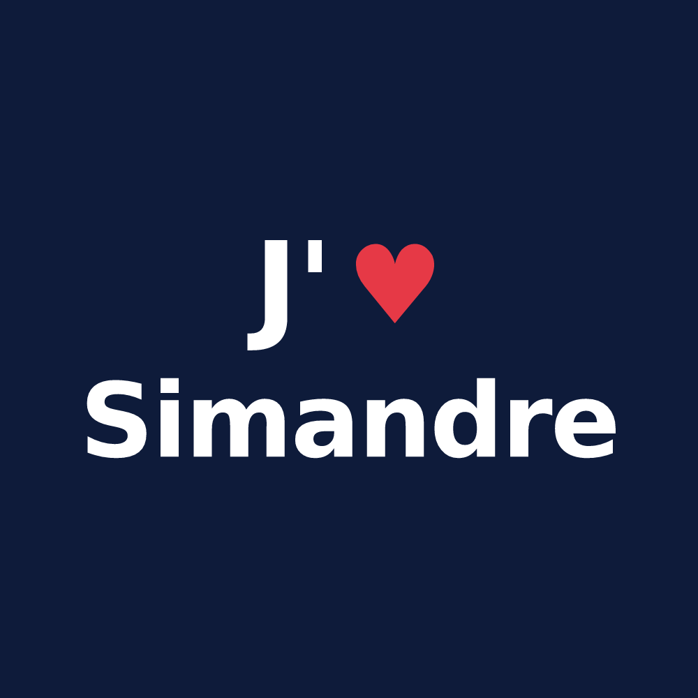 T-shirt personnalisé Simandre — design « J'aime Simandre » imprimé sur le t-shirt