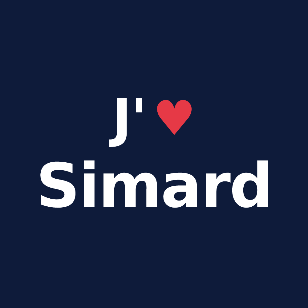 T-shirt personnalisé Simard — design J'aime Simard