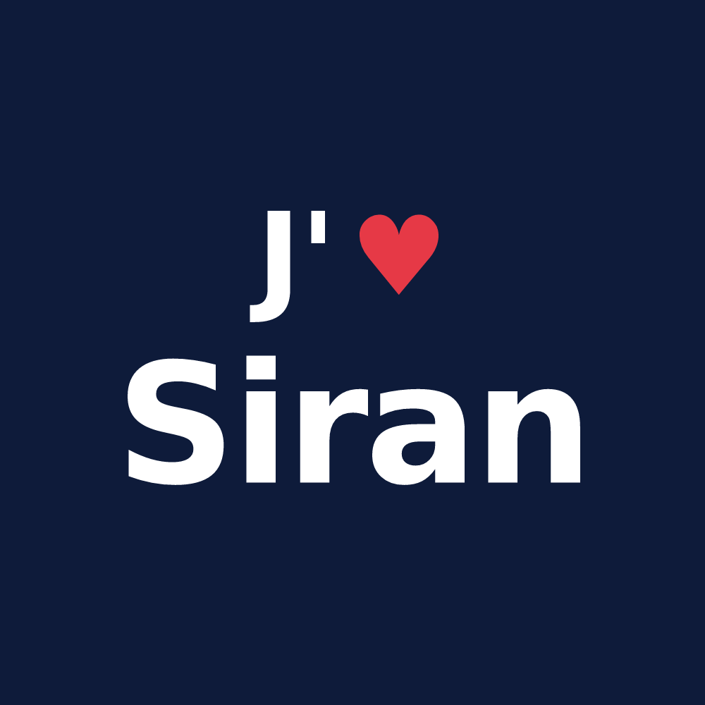T-shirt personnalisé Siran — design J'aime Siran