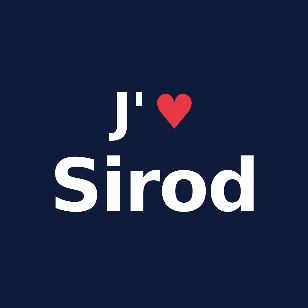 T-shirt personnalisé Sirod — design J'aime Sirod