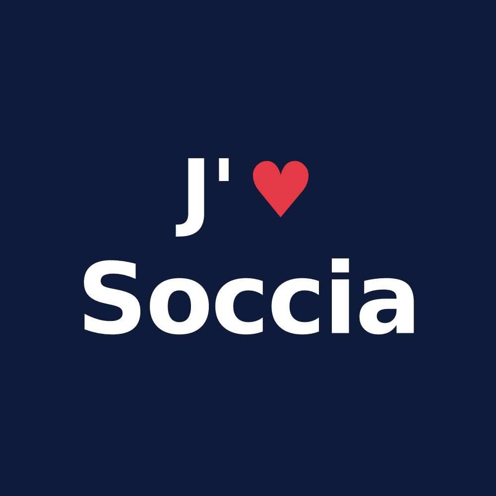 T-shirt personnalisé Soccia — design J'aime Soccia