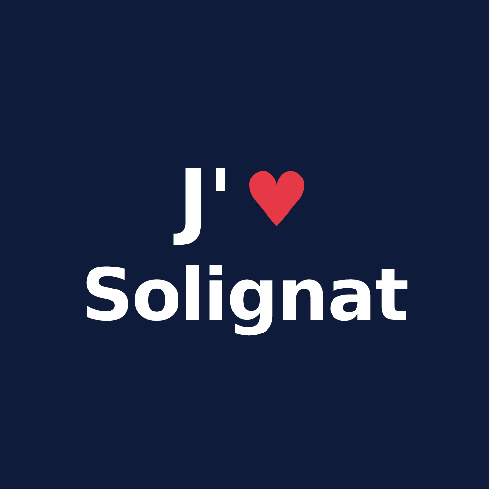 T-shirt personnalisé Solignat — design J'aime Solignat
