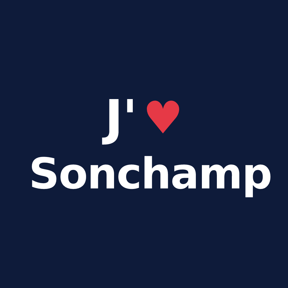 T-shirt personnalisé Sonchamp — design J'aime Sonchamp