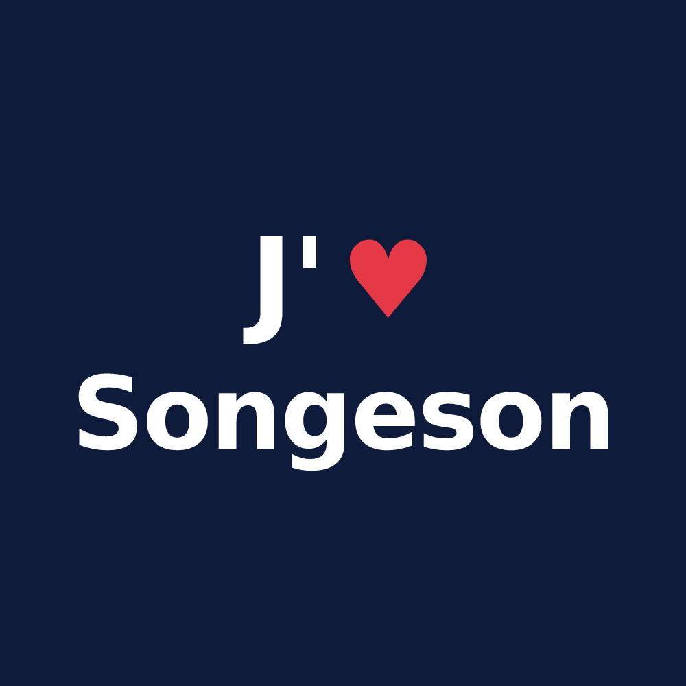 T-shirt personnalisé Songeson — design J'aime Songeson