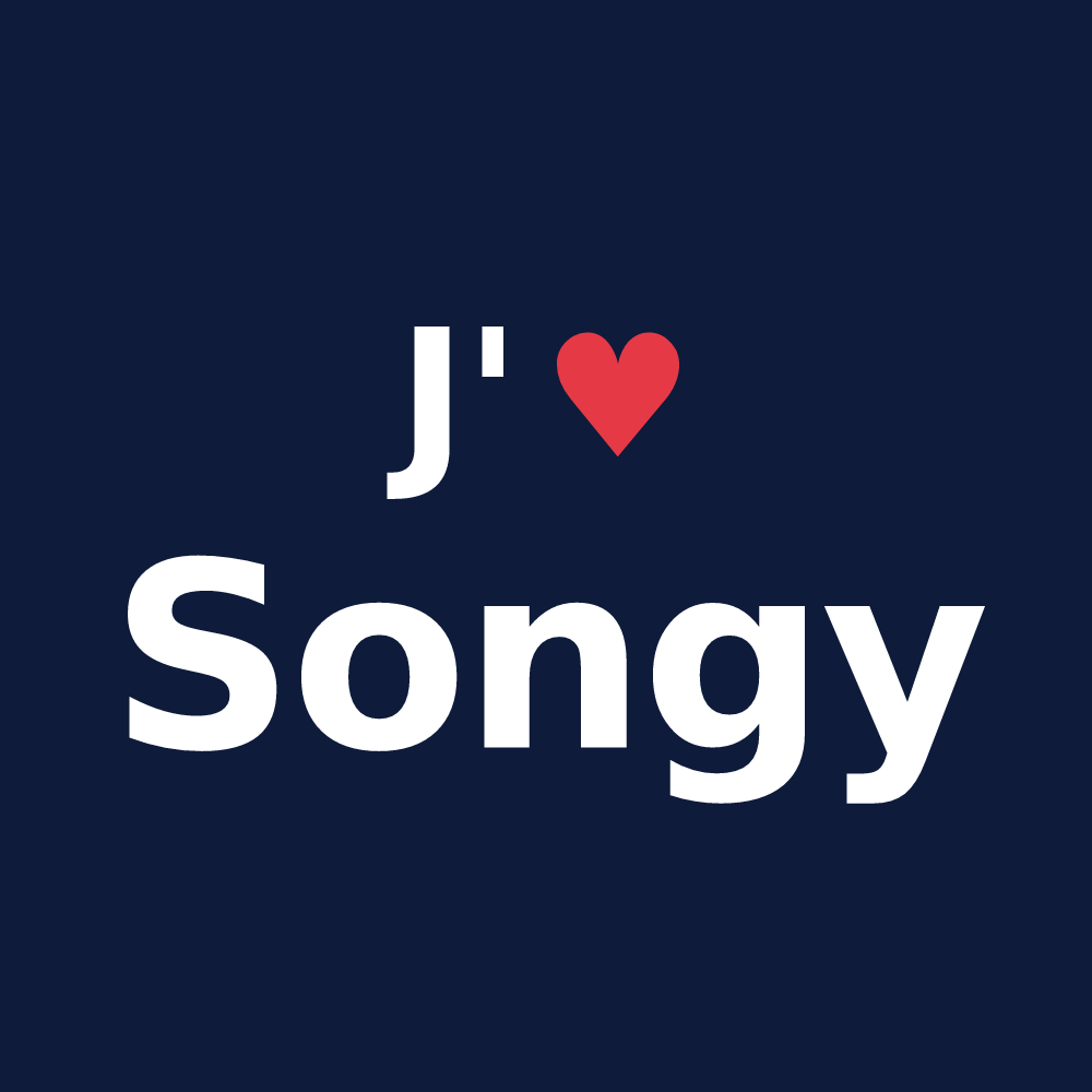 T-shirt personnalisé Songy — design J'aime Songy