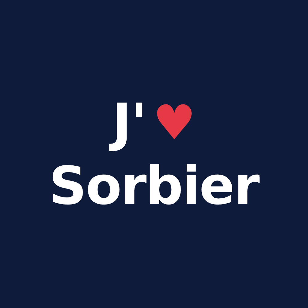 T-shirt personnalisé Sorbier — design J'aime Sorbier