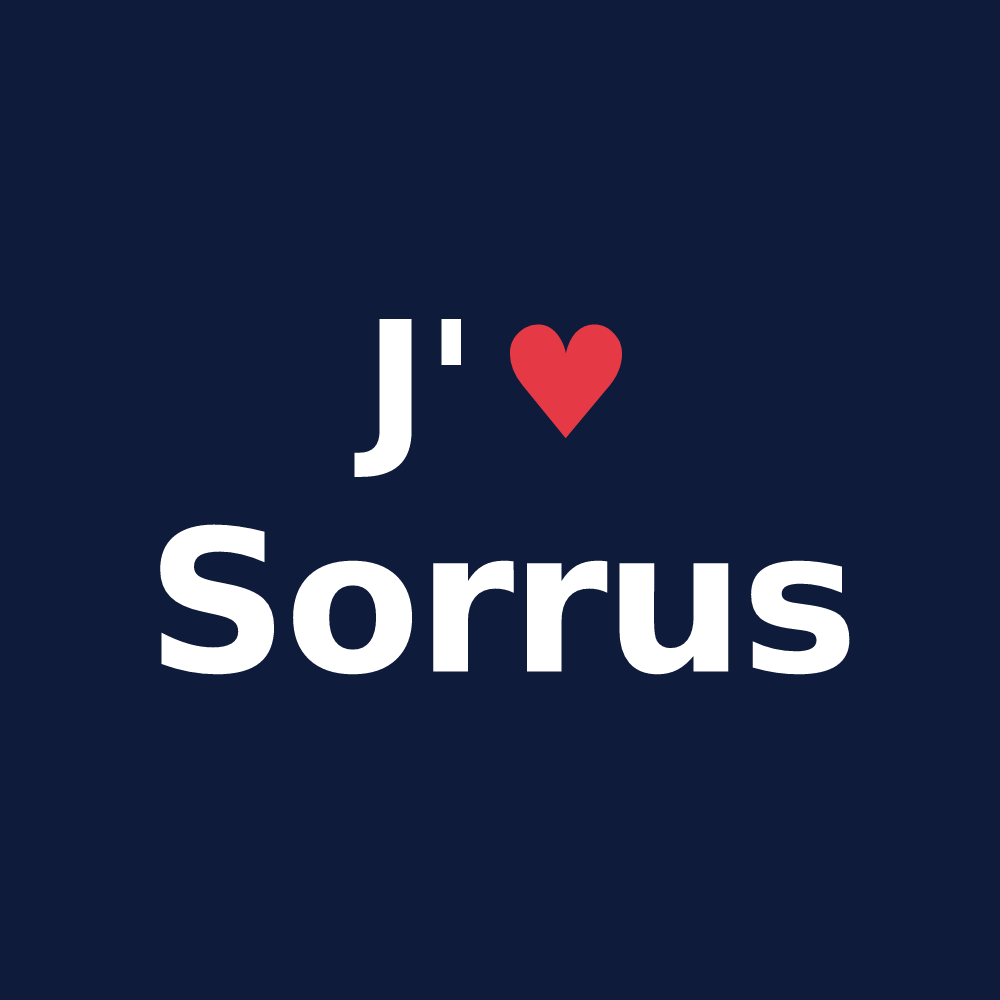 T-shirt personnalisé Sorrus — design J'aime Sorrus